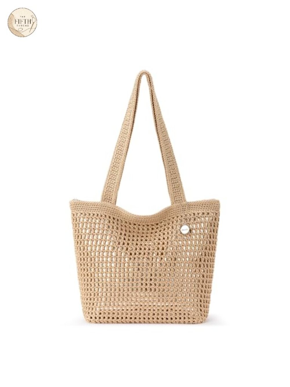 Hand Crocheted Tote Bag Vegan REPREVE Lining Zip Shoulder Bag
